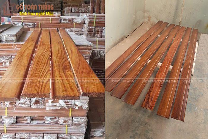 Len gỗ Gõ đỏ Lào được lựa chọn từ những cây gỗ dài và chất lượng