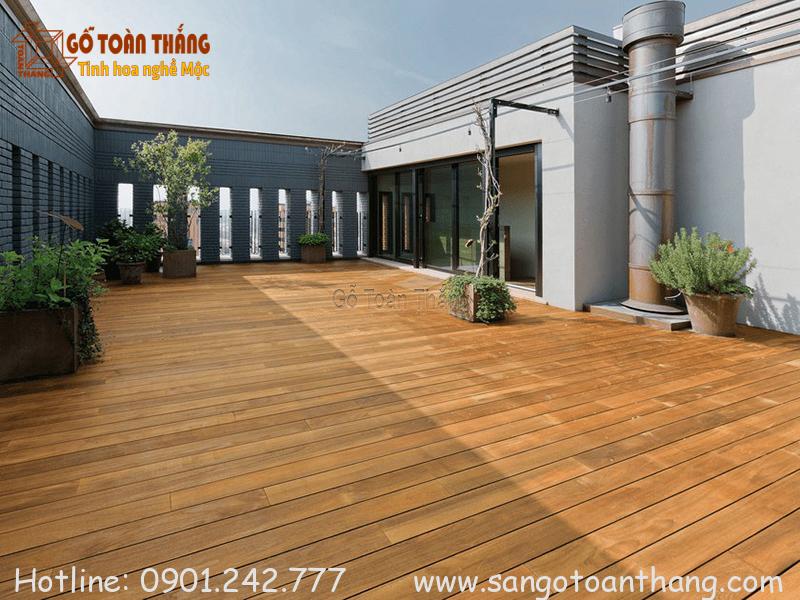 Sàn gỗ Teak Myanmar lắp ngoài trời