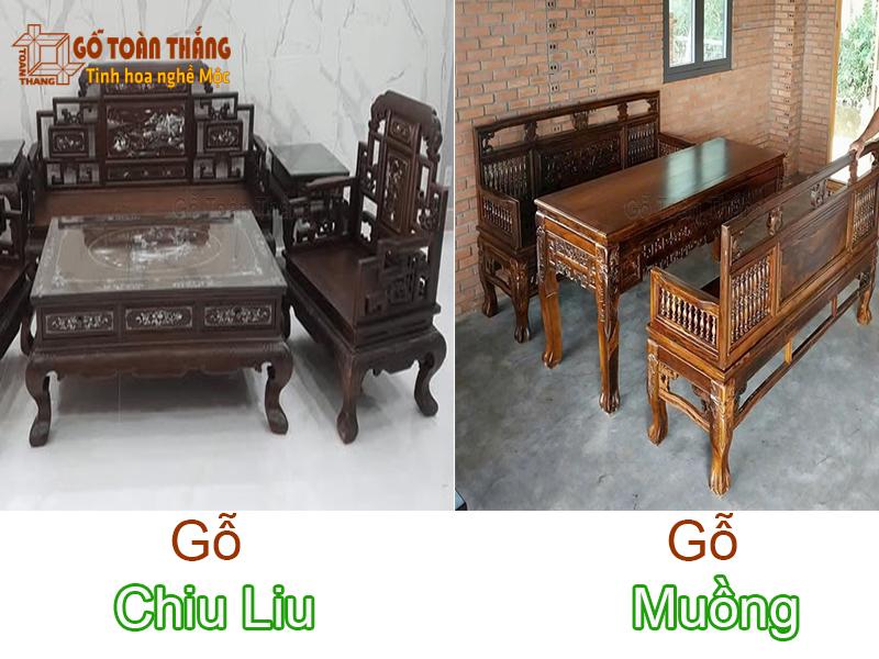 Bàn ghế làm từ gỗ Chiu Liu và Muồng đen
