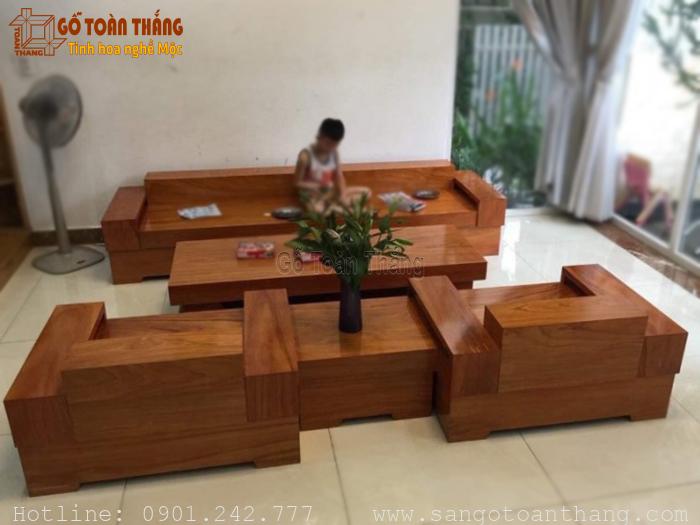 Bàn Sofa gỗ Lim nguyên khối