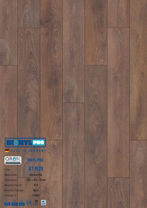 Sàn gỗ Binyl Pro 12mm BT1579