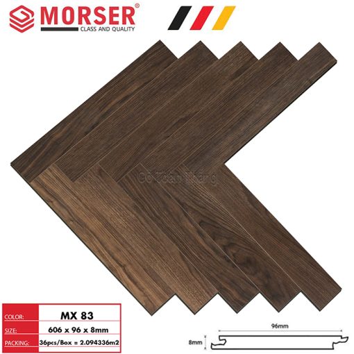 Sàn gỗ xương cá Morser 8mm MX83