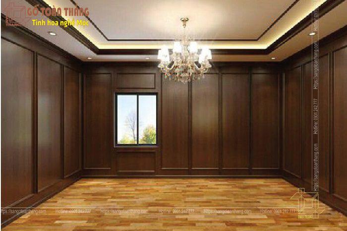 Sàn gỗ Chiu Liu Engineer được sử dụng trong ốp vách rất phổ biến