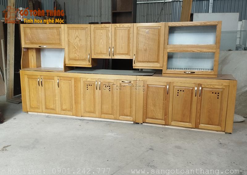 Tủ bếp gỗ Sồi Mỹ có độ bền cao