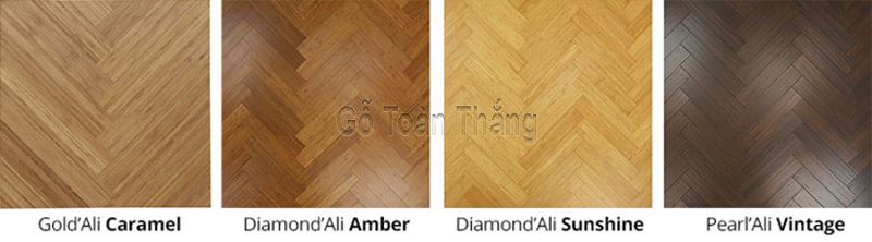 Sàn tre xương cá có nhiều màu sắc Sàn tre xương cá có nhiều màu sắc