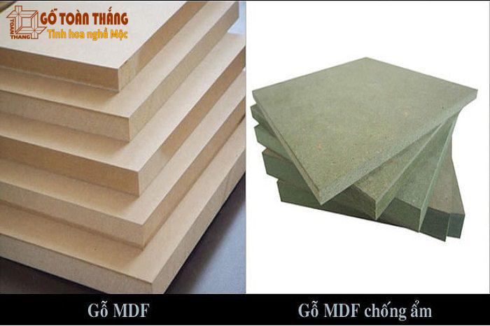 Cốt gỗ MDF có 2 loại màu xanh và nâu