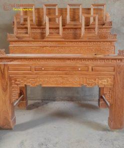 Mẫu bàn thờ tam cấp gỗ Gõ Đỏ bán chạy nhất hiện nay