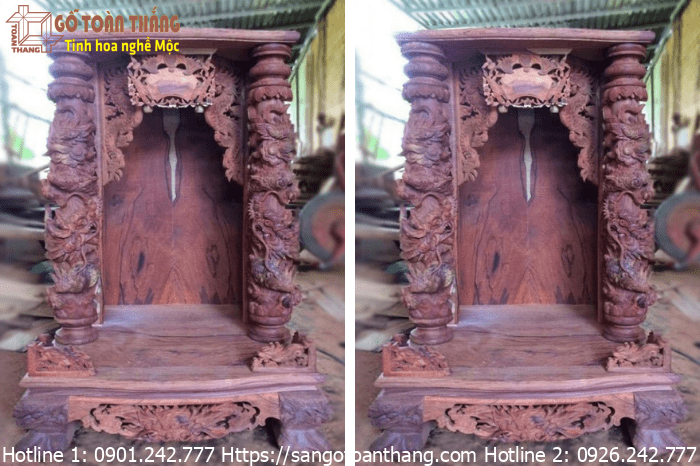 Bàn thờ Thần Tài gỗ Cẩm Lai có độ bền lên đến hàng trăm năm