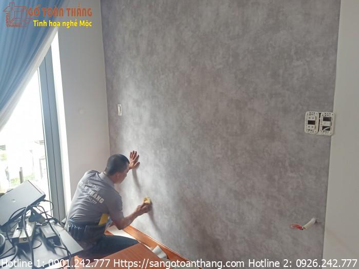 Giấy dán tường giả bê tông được sử dụng hầu hết trong các kiến trúc nội thất