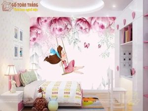giấy dán tường phòng ngủ bé gái