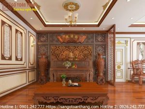 phào chỉ phòng thờ