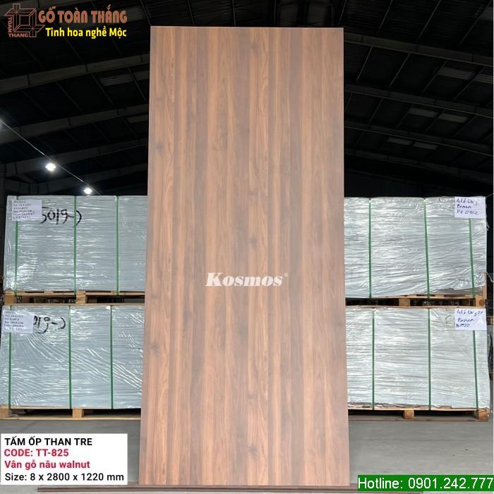 Tấm ốp than tre 8mm vân gỗ Óc Chó TT-825 1 Tấm ốp than tre 8mm vân gỗ Óc Chó TT-825