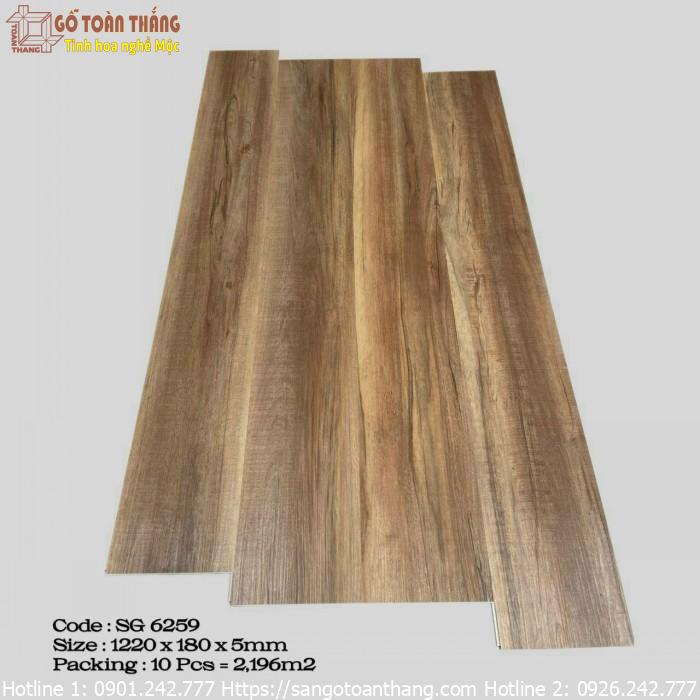 Sàn nhựa hèm khóa SPC đế cao su SG-6259 1 Sàn nhựa hèm khóa SPC đế cao su SG-6259