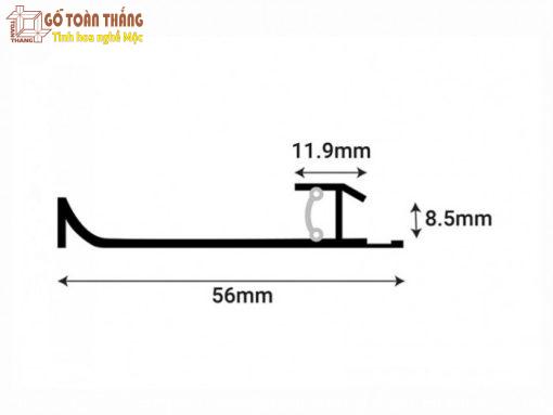 Nẹp nhôm chân tường Led màu Sâm panh - Hình ảnh 3