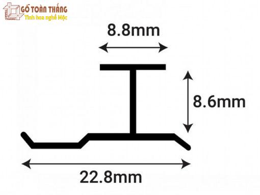 Nẹp nhôm chữ H màu Sâm panh - Hình ảnh 3