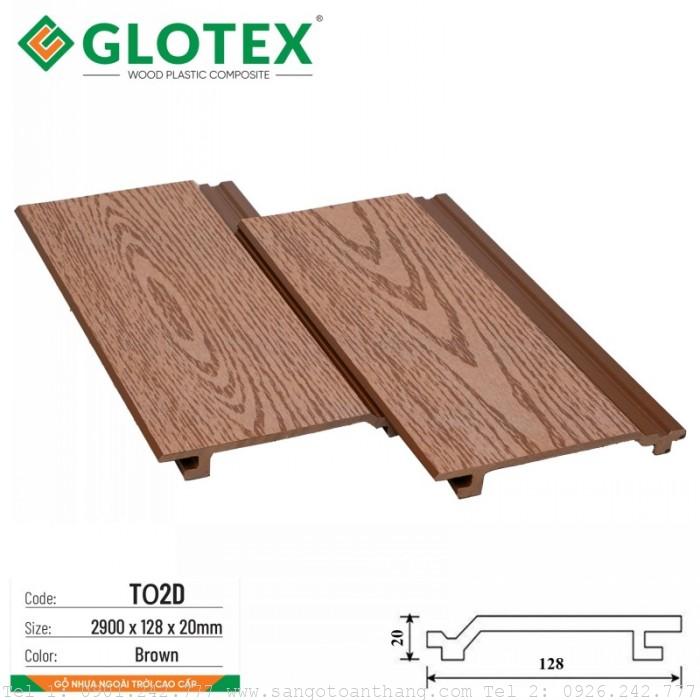 Tấm ốp gỗ nhựa Glotex 1 sóng TO2D Brown 1 Tấm ốp gỗ nhựa Glotex 1 sóng TO2D Brown