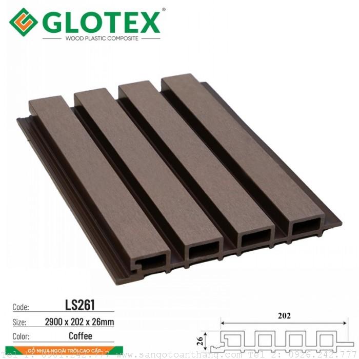 Tấm ốp gỗ nhựa Glotex 4 sóng LS261 Coffee 1 Tấm ốp gỗ nhựa Glotex 4 sóng LS261 Coffee