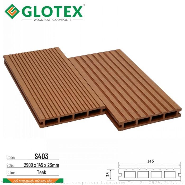 Sàn gỗ nhựa Glotex 4 lỗ vuông S403 Teak 1 Sàn gỗ nhựa Glotex 4 lỗ vuông S403 Teak