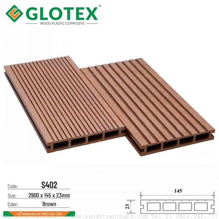 Sàn gỗ nhựa Glotex 4 lỗ vuông S402 Brown 1 Sàn gỗ nhựa Glotex 4 lỗ vuông S402 Brown
