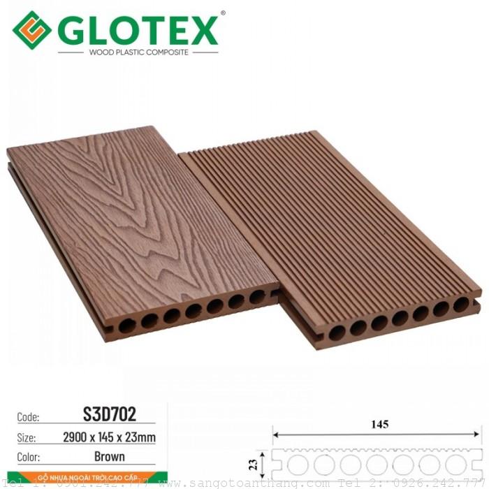 Sàn gỗ nhựa Glotex 7 lỗ tròn S3D702 Brown 1 Sàn gỗ nhựa Glotex 7 lỗ tròn S3D702 Brown