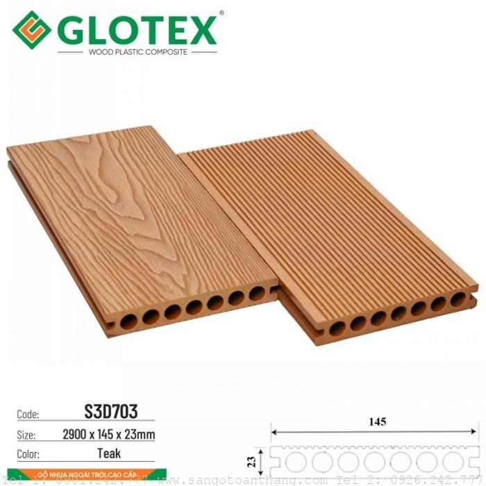 Sàn gỗ nhựa Glotex 7 lỗ tròn S3D703 Teak 1 Sàn gỗ nhựa Glotex 7 lỗ tròn S3D703 Teak