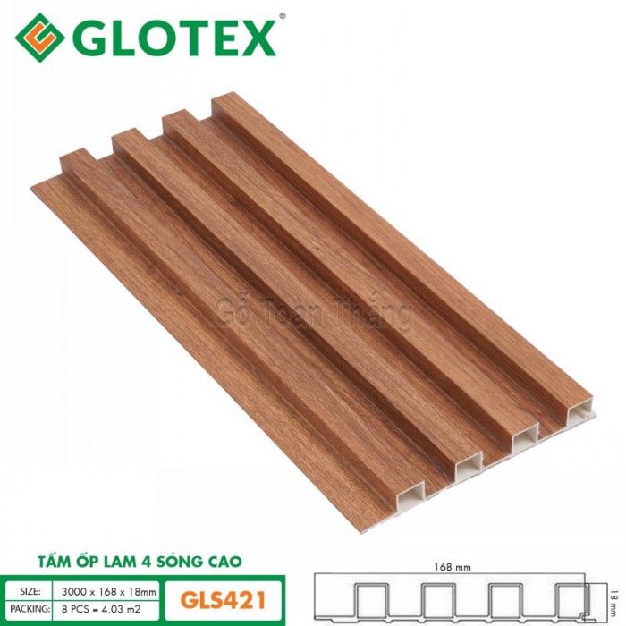 Tấm lam sóng Glotex nhìn qua mặt cắt