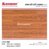 Sàn gỗ Kosmos cốt xanh đế cao su K82 3