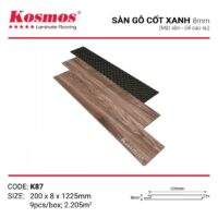 Sàn gỗ Kosmos cốt xanh đế cao su K87