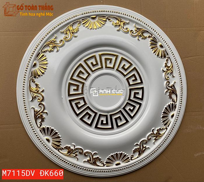 Mâm trần PU trắng dát vàng 660mm - M7115DV 1 Mâm trần PU trắng dát vàng 660mm - M7115DV