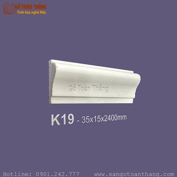 Phào chỉ Hàn Quốc PS trắng trơn - K19 1 Phào chỉ Hàn Quốc PS trắng trơn - K19