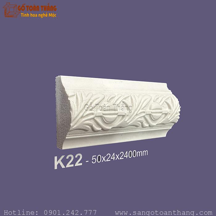 Phào chỉ Hàn Quốc PS trắng trơn - K22 1 Phào chỉ Hàn Quốc PS trắng trơn - K22