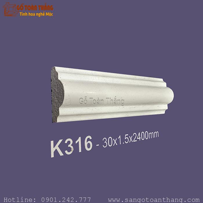 Phào chỉ Hàn Quốc PS trắng trơn - K316 1 Phào chỉ Hàn Quốc PS trắng trơn - K316