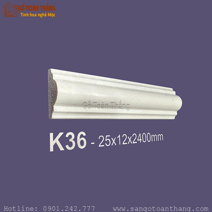 Phào chỉ Hàn Quốc PS trắng trơn - K36 1 Phào chỉ Hàn Quốc PS trắng trơn - K36