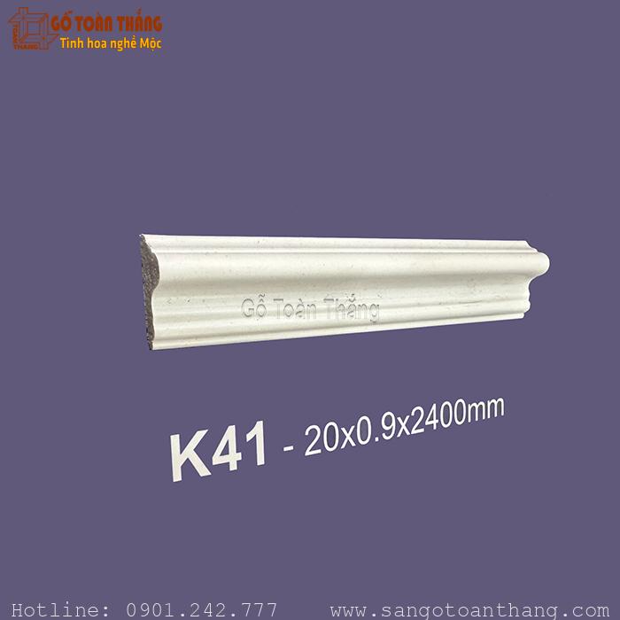 Phào chỉ Hàn Quốc PS trắng trơn - K41 1 Phào chỉ Hàn Quốc PS trắng trơn - K41