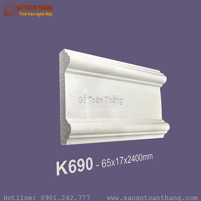 Phào chỉ Hàn Quốc PS trắng trơn - K690 1 Phào chỉ Hàn Quốc PS trắng trơn - K690