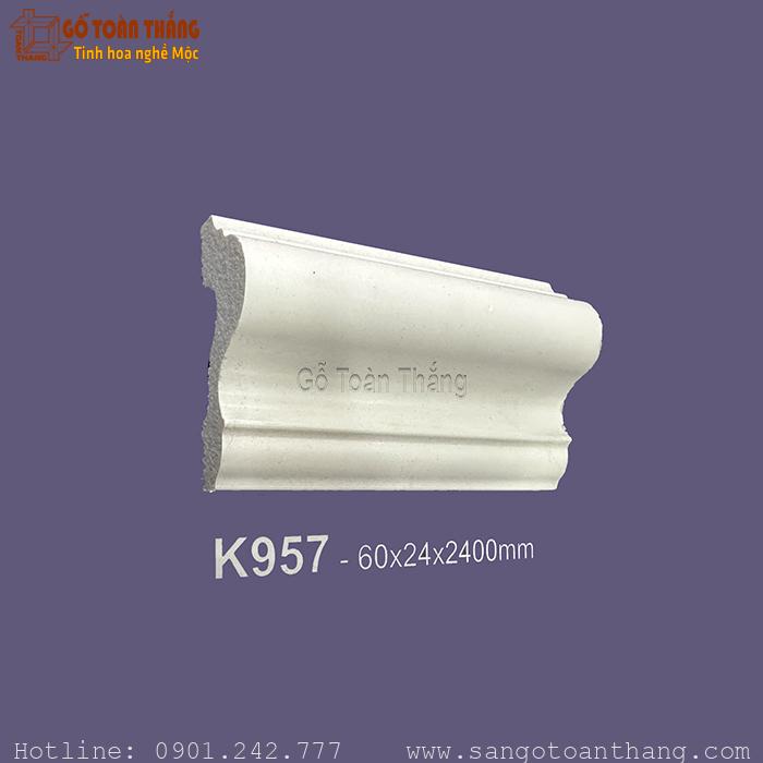 Phào chỉ Hàn Quốc PS trắng trơn - K957 1 Phào chỉ Hàn Quốc PS trắng trơn - K957