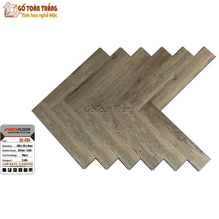 Sàn gỗ MetaFloor xương cá cốt xanh 8mm XC-F04 1 Sàn gỗ MetaFloor xương cá cốt xanh 8mm XC-F04