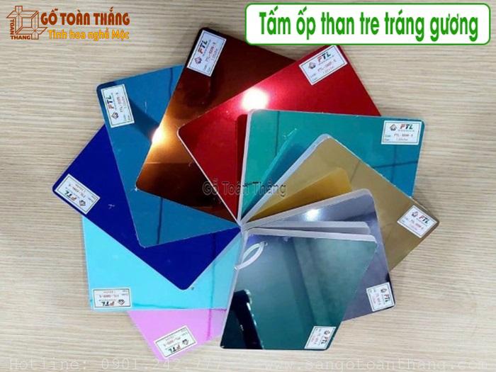 Tấm ốp than tre tráng gương với bộ màu sắc đa dạng