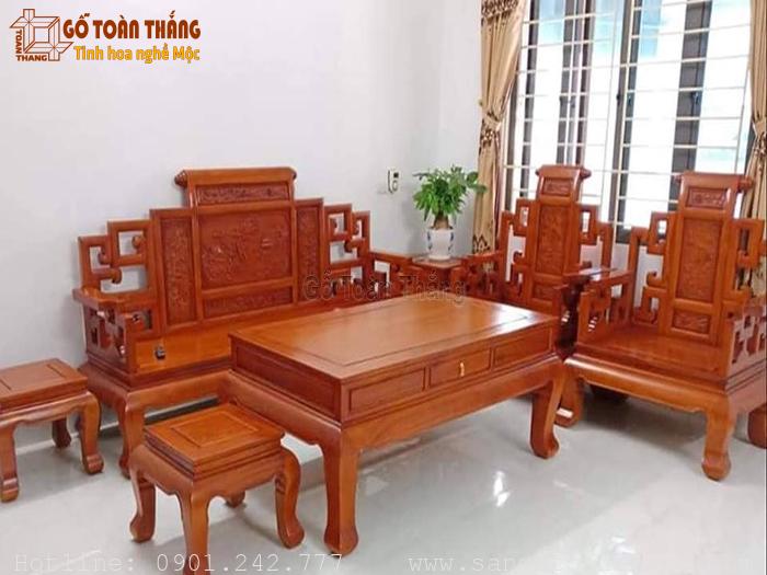 Sofa gỗ Hương đỏ mẫu Sơn Thủy