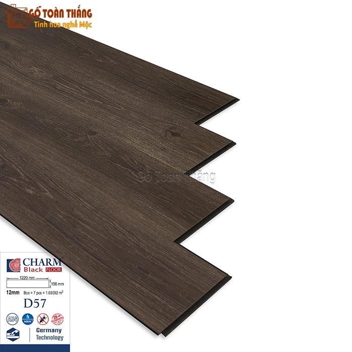 Sàn gỗ Charmwood 12mm cốt đen D57 1 Sàn gỗ Charmwood 12mm cốt đen D57