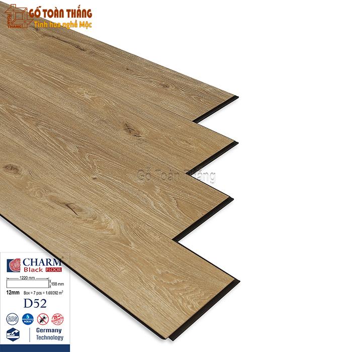 Sàn gỗ Charmwood 12mm cốt đen D52 1 Sàn gỗ Charmwood 12mm cốt đen D52