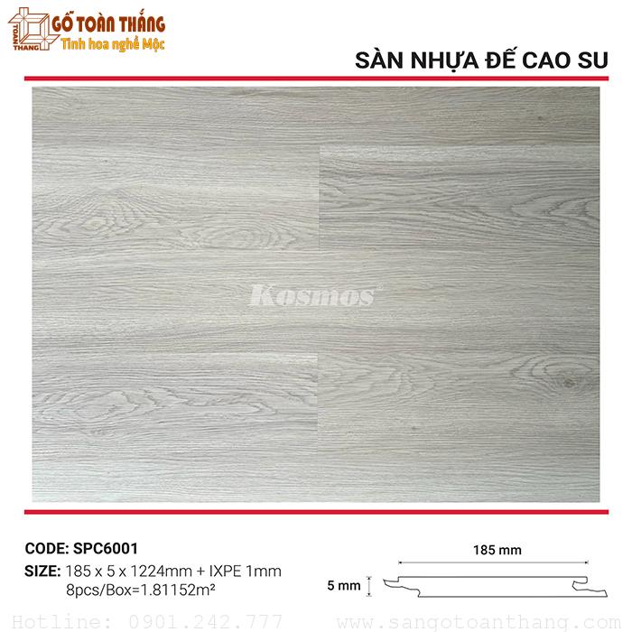 Sàn nhựa hèm khóa Kosmos 6mm đế cao su SPC-6001 2 Sàn nhựa hèm khóa Kosmos 6mm đế cao su SPC-6001 - Ảnh 2