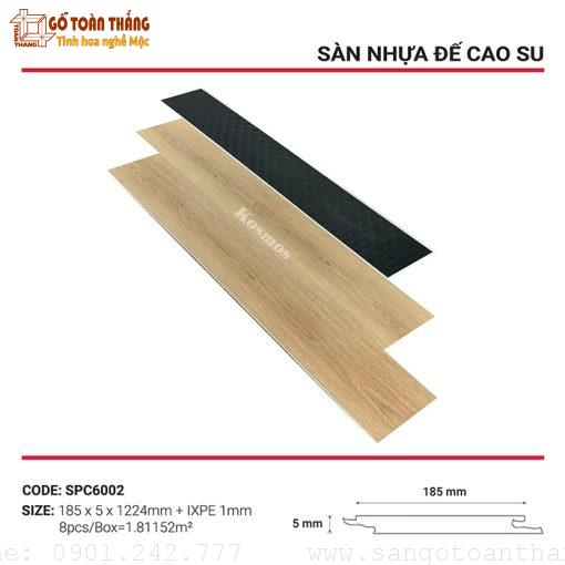 Sàn nhựa hèm khóa Kosmos 6mm đế cao su SPC-6002