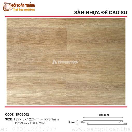 Sàn nhựa hèm khóa Kosmos 6mm đế cao su SPC-6002 - Hình ảnh 2