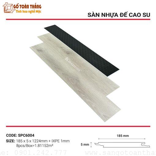 Sàn nhựa hèm khóa Kosmos 6mm đế cao su SPC-6004