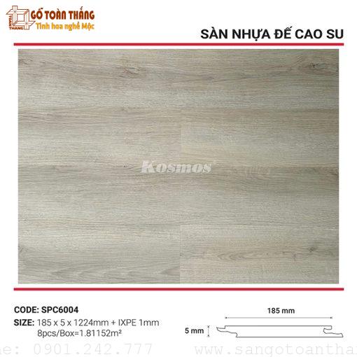Sàn nhựa hèm khóa Kosmos 6mm đế cao su SPC-6004 - Hình ảnh 2