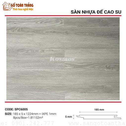 Sàn nhựa hèm khóa Kosmos 6mm đế cao su SPC-6005 - Hình ảnh 2