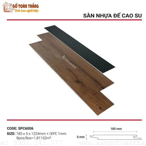 Sàn nhựa hèm khóa Kosmos 6mm đế cao su SPC-6006