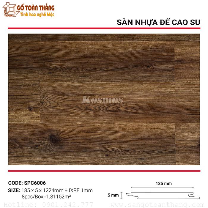 Sàn nhựa hèm khóa Kosmos 6mm đế cao su SPC-6006 2 Sàn nhựa hèm khóa Kosmos 6mm đế cao su SPC-6006 - Ảnh 2