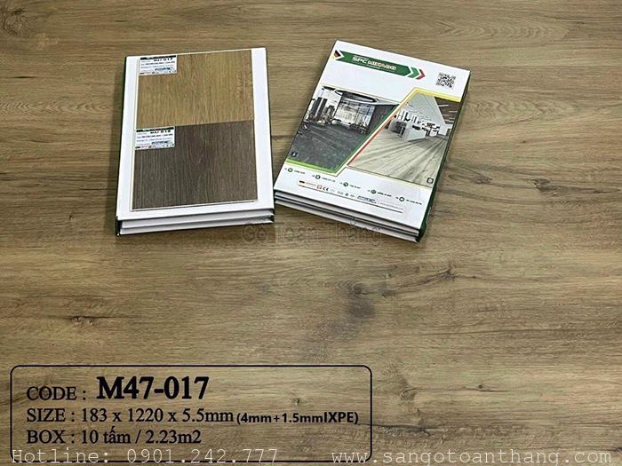 Sàn nhựa hèm khóa 4mm SPC đế cao su M47-017 1 Sàn nhựa hèm khóa 4mm SPC đế cao su M47-017